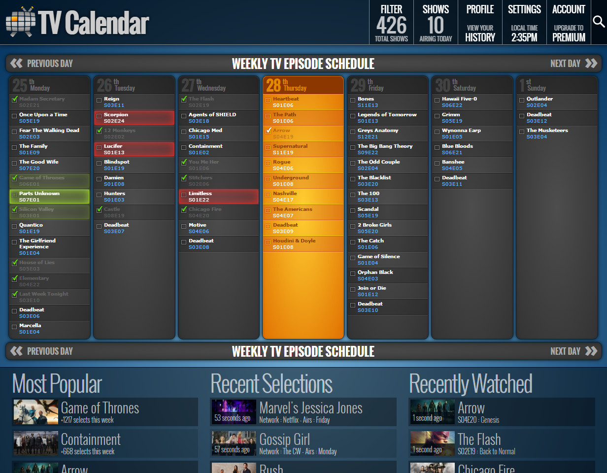 The TV Calendar Update Is Here Soon Is Now ish 